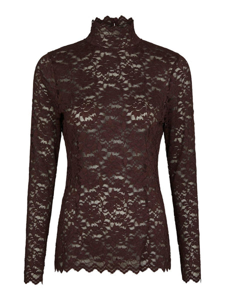 Liza lace blouse burgundy