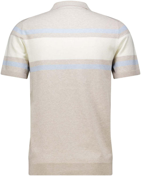 Avan knitted polo stripe pebbl