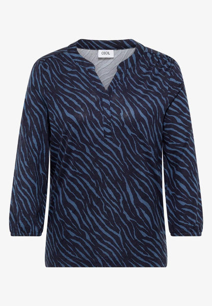 Minimal AOP Split Neck Tunic