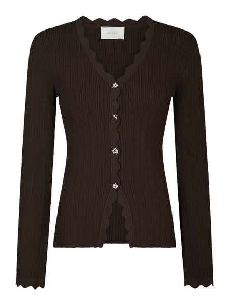 Clara stitch knit blouse brown