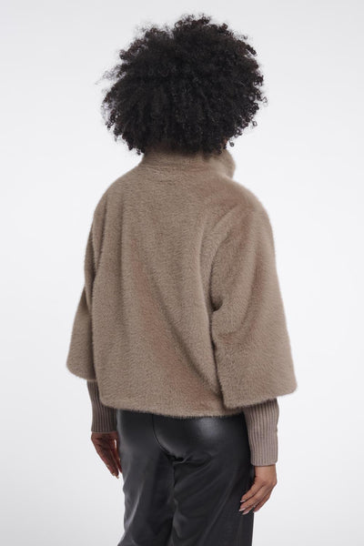 Jacket with rib cuffs