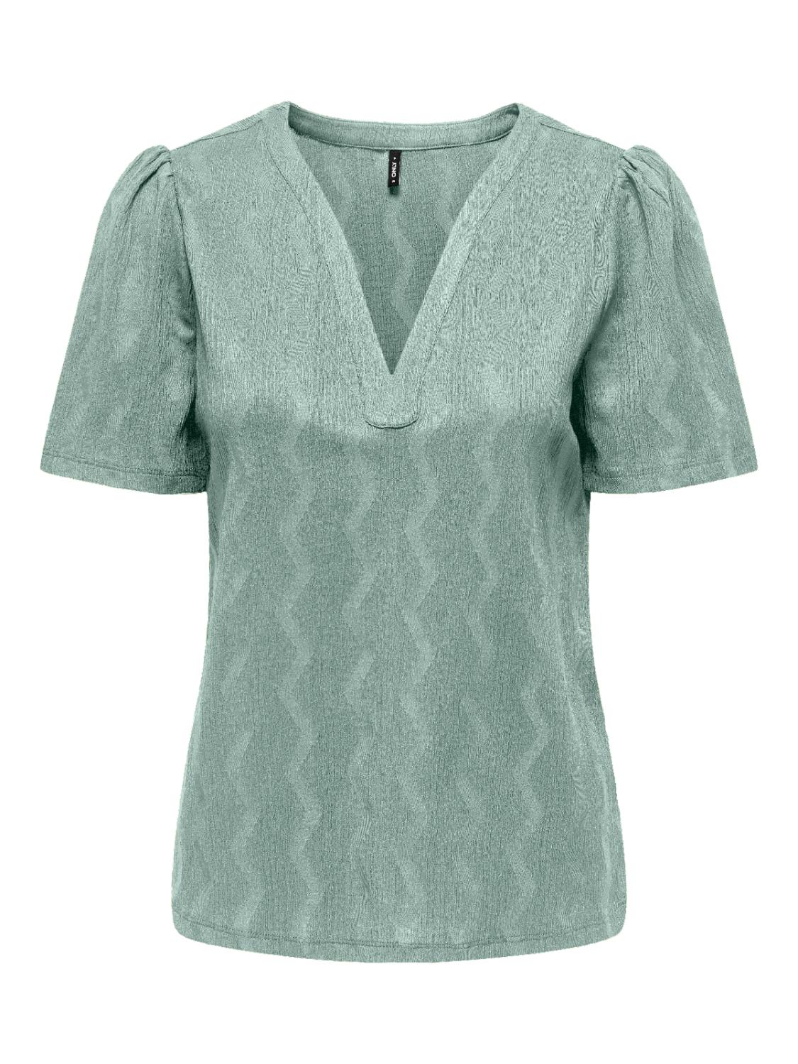 ONLDIA S/S V-NECK PLEAT TOP C