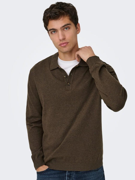 ONSLOUI REG 12 LS MEL POLO KN