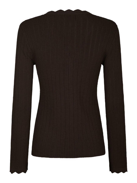 Clara stitch knit blouse brown