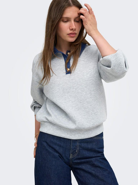 ONLSCARLET L/S POLO MIX SWEAT
