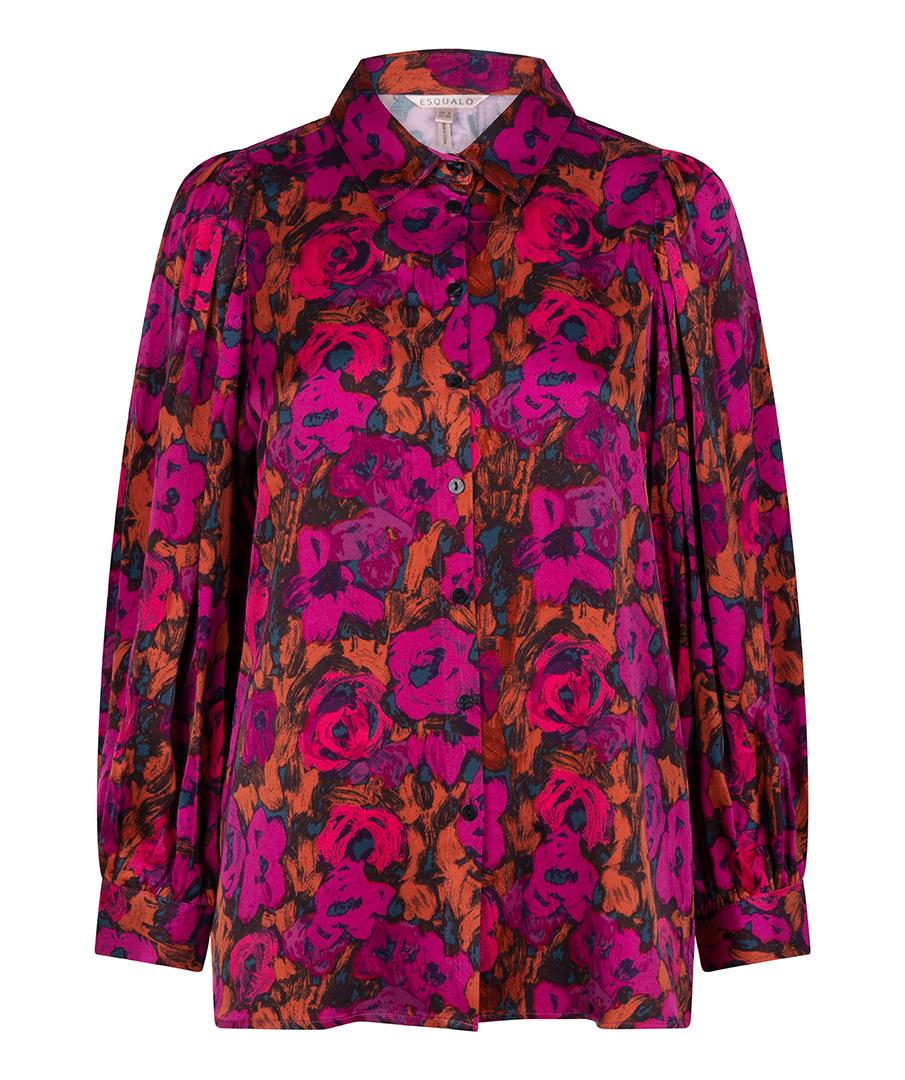Blouse satin floral wilding