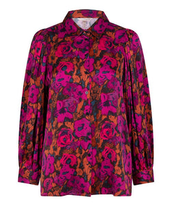 Blouse satin floral wilding