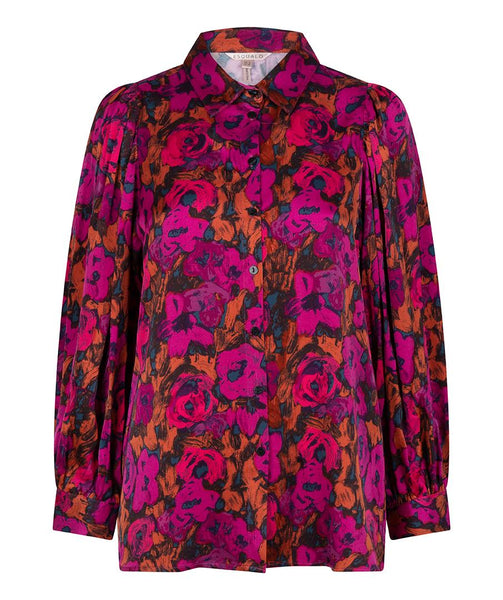Blouse satin floral wilding