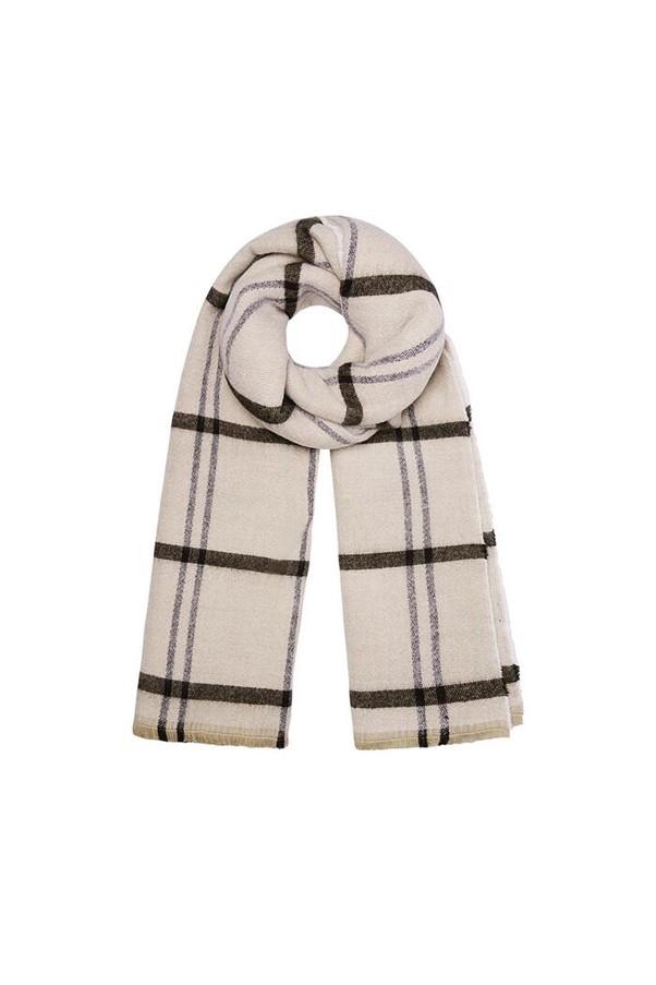 Scarf with stripes beige