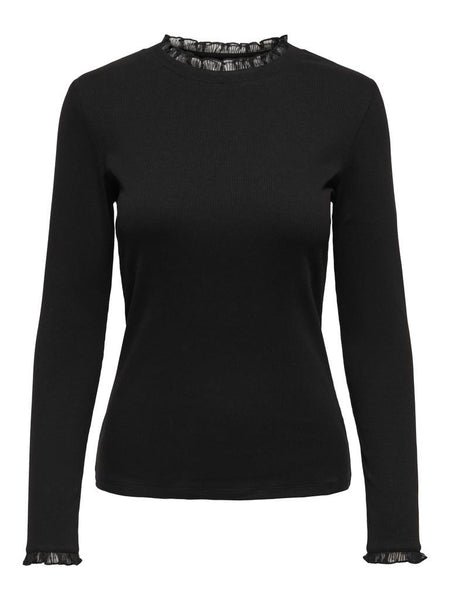 ONLLESLIE L/S LACE MIX TOP JR