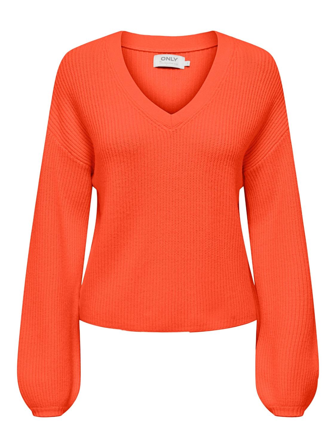 ONLKATIA LS LOOSE RIB V-NECK