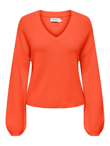 ONLKATIA LS LOOSE RIB V-NECK