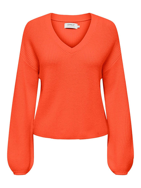 ONLKATIA LS LOOSE RIB V-NECK