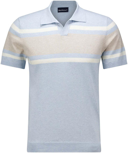 Avan knitted polo stripe blue