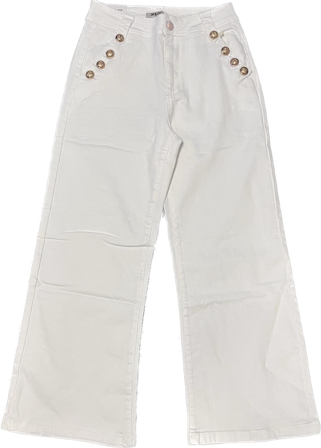 Jeans with buttons white