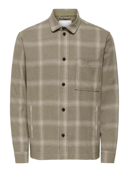 ONSAIDEN CHECKED TWILL SHIRT