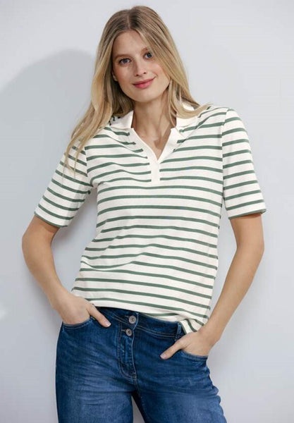 Stripe Piquee Polo T-shirt