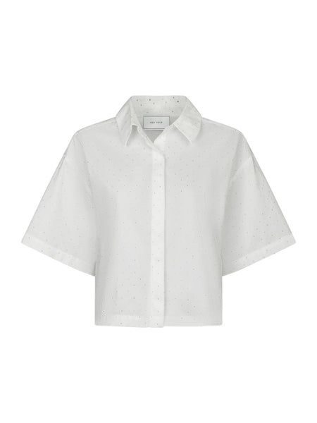 Jasie poplin stone shirt white