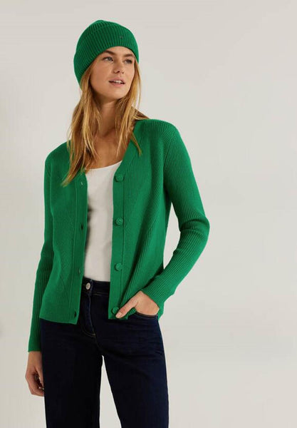 Cosy Buttoned Rib Mix Cardiga