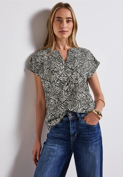 LTD QR Shirtblouse w splitnec