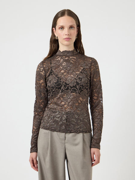 YASLACEY LS LACE TOP S. NOOS