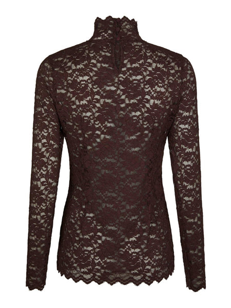 Liza lace blouse burgundy