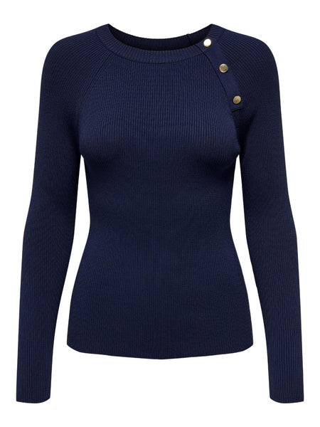 ONLSANNY LS BUTTON O-NECK KNT