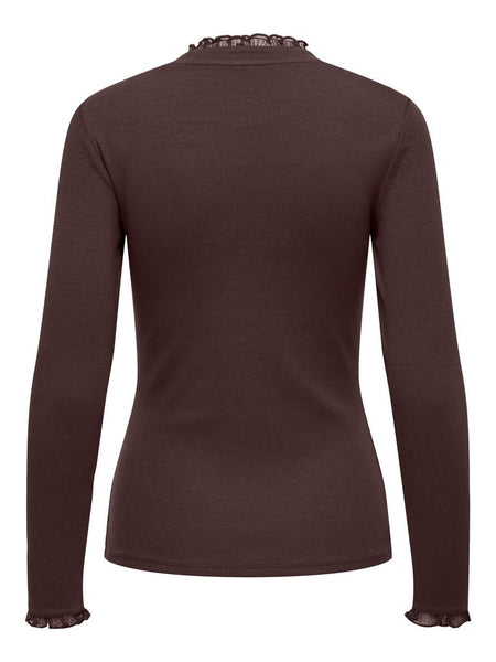 ONLLESLIE L/S LACE MIX TOP JR