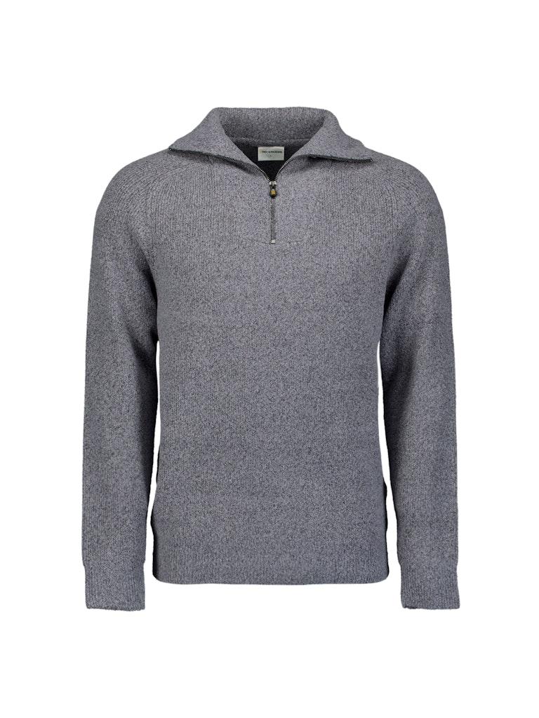 Pullover collar half zip blue