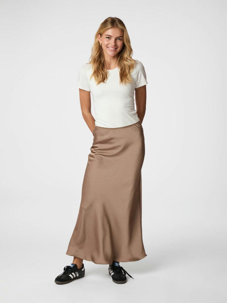 Vicky sateen skirt taupe