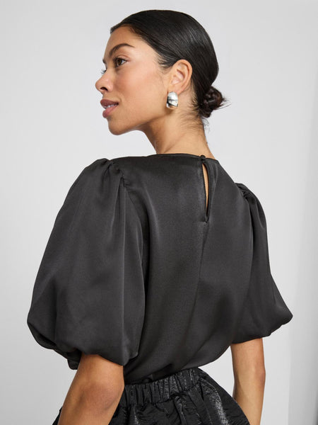 VIELLETTE 2/4 SATIN PUFF TOP