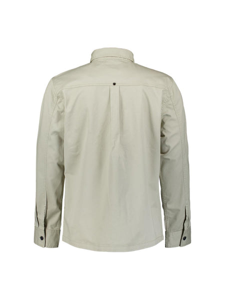 Overshirt buttons light moss