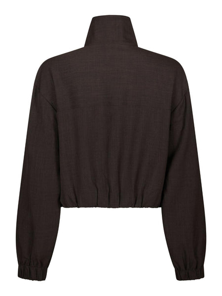 Felicity zip blouse dark brown