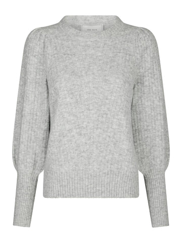Kelsey knit bluse light grey