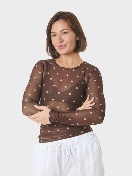 Ella dot blouse brown