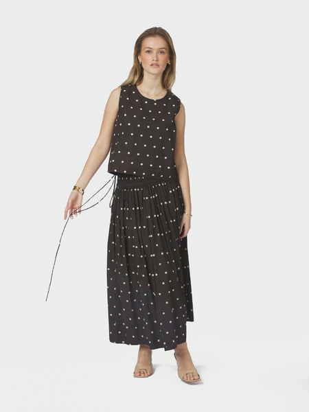 Lillie dot skirt dark brown