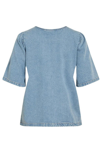 VIKIKI O-NECK 2/4 TIE DENIM T