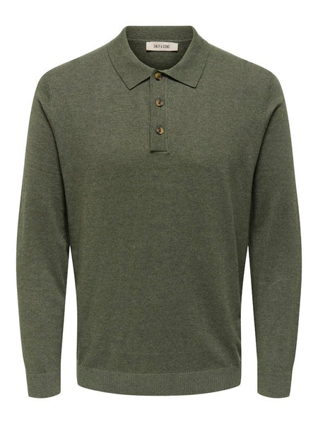 ONSLOUI REG 12 LS MEL POLO KN