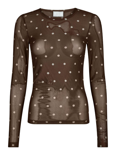 Ella dot blouse brown