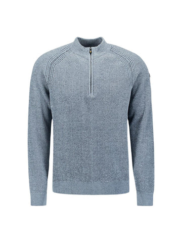 Pullover halfzip chenille blue