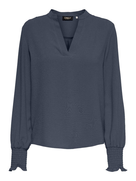 ONLMETTE V-NECK LS SMOCK TOP