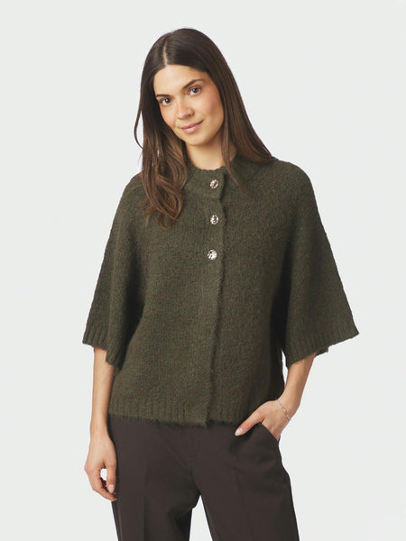 Benut fluffyknit cardigan army