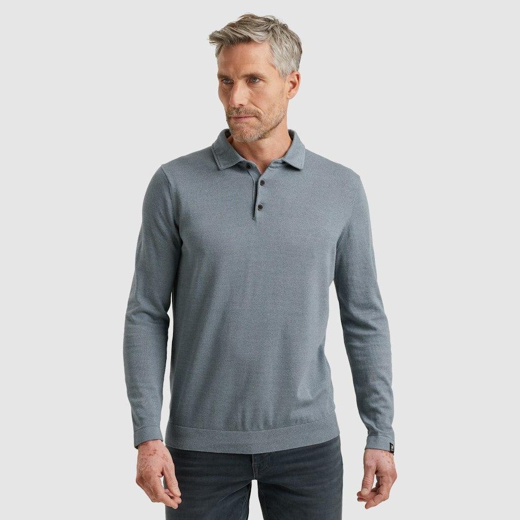 Long sleeve polo cotton modal