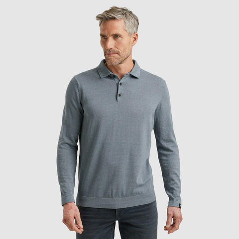 Long sleeve polo cotton modal