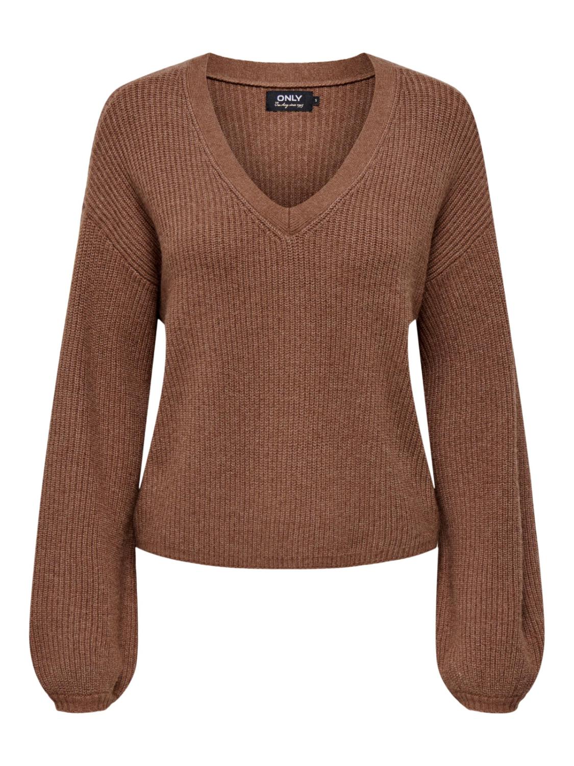 ONLKATIA LS LOOSE RIB V-NECK
