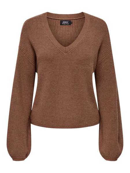 ONLKATIA LS LOOSE RIB V-NECK