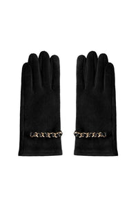 Gloves with gold&zircon detail