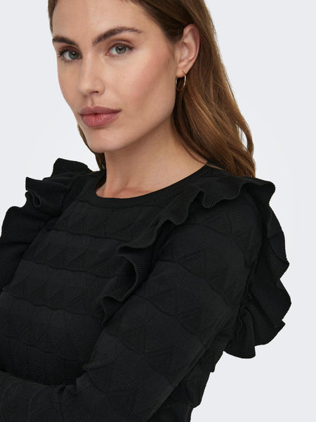 ONLSANDRA LS RUFFLE O-NECK CS