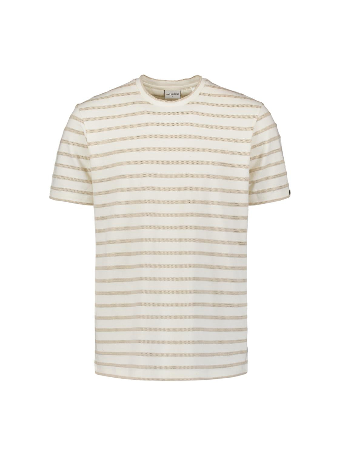 T-shirt crewneck stripes white
