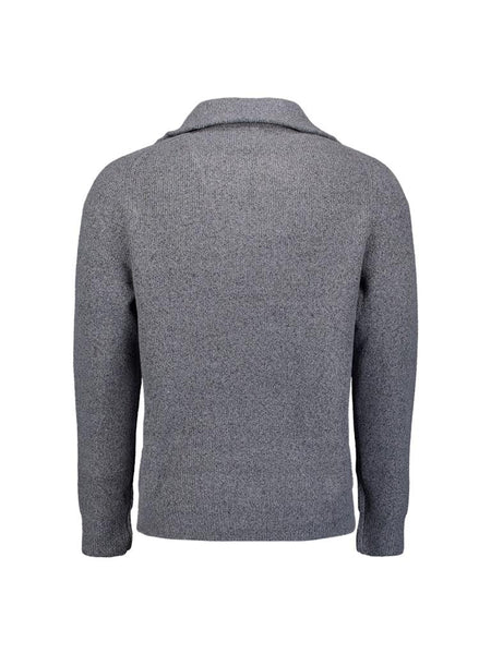 Pullover collar half zip blue